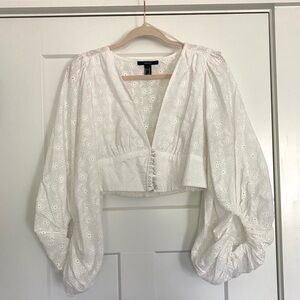 Forever 21 White eyelet top